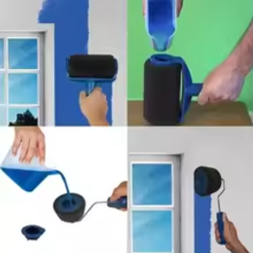 🎨5-Piece Pro Painting Kit    Wall Roller  + Edge Brush + Extension Pole   Perfect for DIY & Home Art