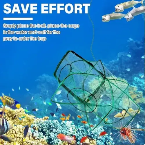 🐟 Reinforced fishing net, automatic folding