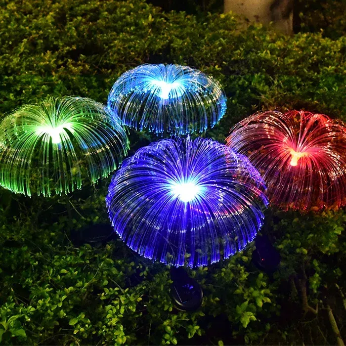 Seven Color Changing Solar Jellyfish Garden Light Outdoor Decoration Christmas Halloween Party Festival Garden Path Street Light