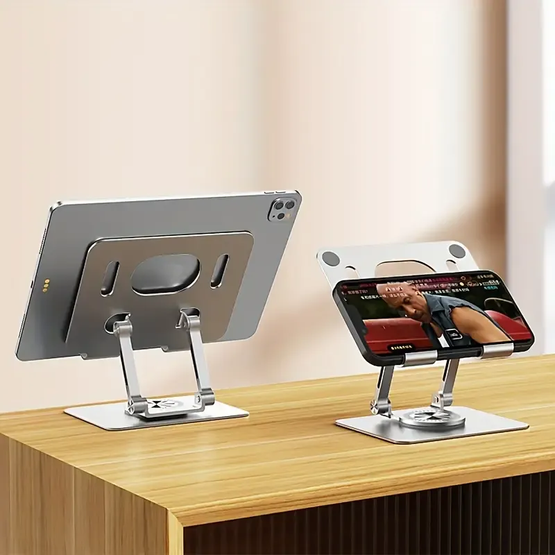 🌟Instant Pro Workstation! 360° Rotating Tablet, Phone Holder - Aviation Aluminum Foldable Design