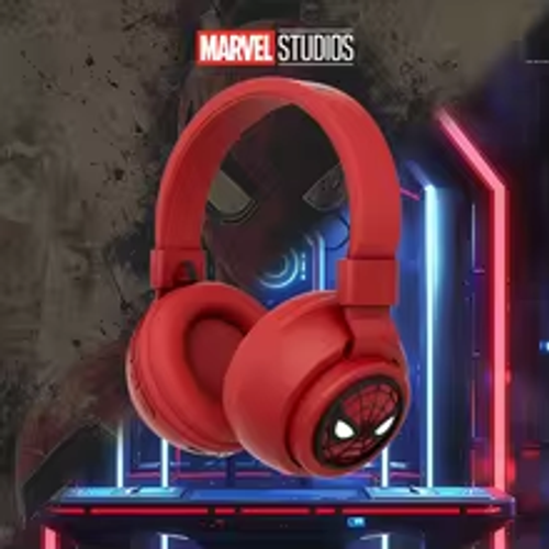 🕷️Marvel Spider-Man  Kids Bluetooth Headphones | Cartoon Wireless Earphones | LED Lights | Safe Volume