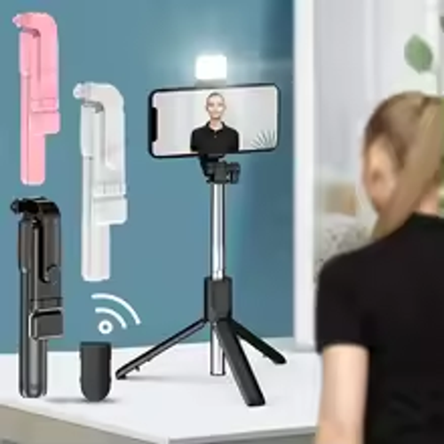 Portable Bluetooth selfie stick tripod bracket with remote shutter fill light retractable wireless remote control retractable mobile phone holder