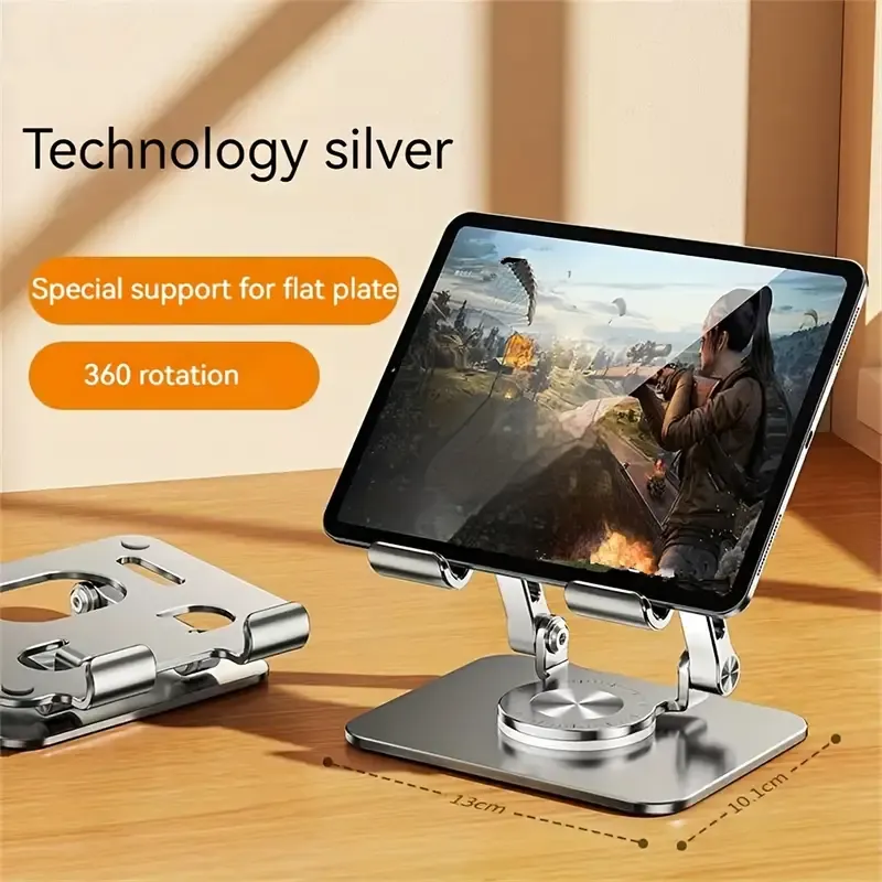 🌟Instant Pro Workstation! 360° Rotating Tablet, Phone Holder - Aviation Aluminum Foldable Design