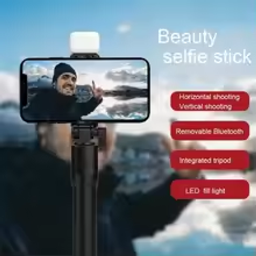 Portable Bluetooth selfie stick tripod bracket with remote shutter fill light retractable wireless remote control retractable mobile phone holder