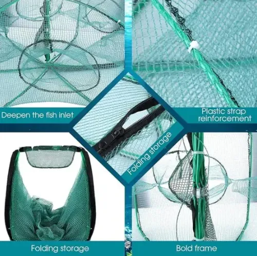 🐟 Reinforced fishing net, automatic folding