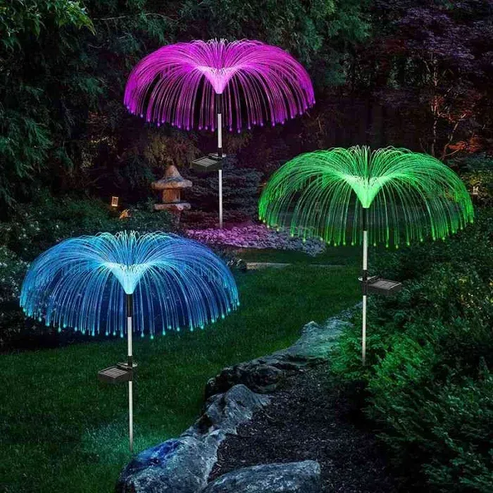 Seven Color Changing Solar Jellyfish Garden Light Outdoor Decoration Christmas Halloween Party Festival Garden Path Street Light