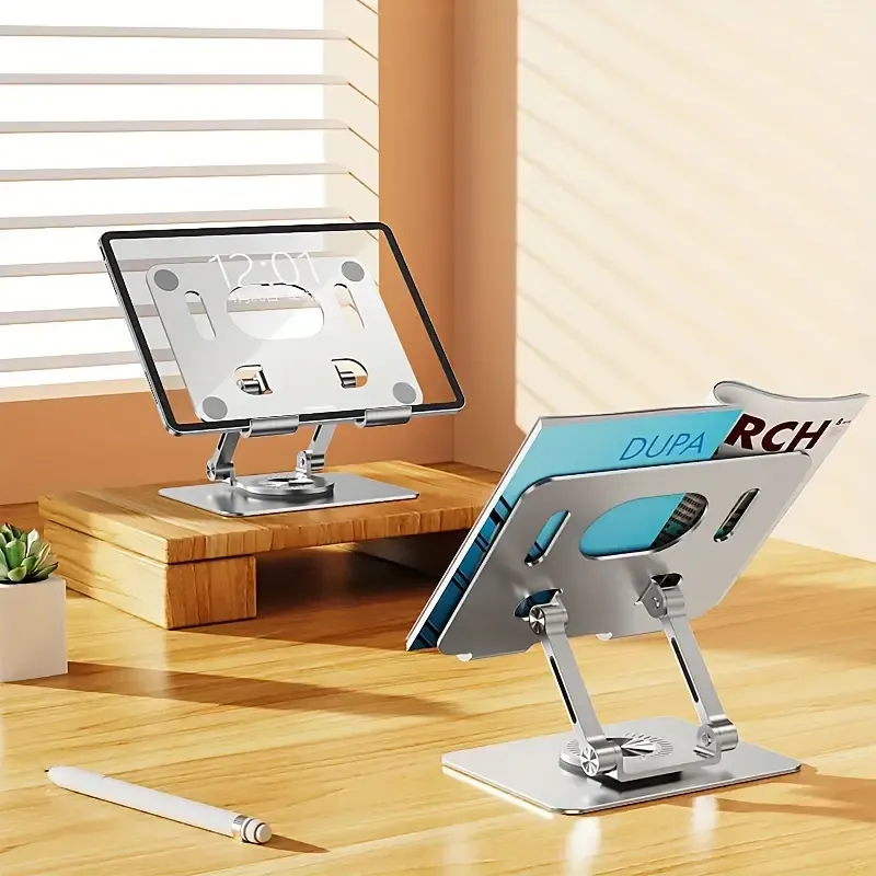 🌟Instant Pro Workstation! 360° Rotating Tablet, Phone Holder - Aviation Aluminum Foldable Design