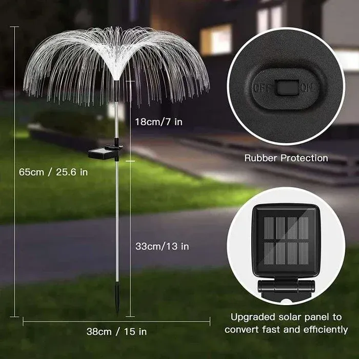 Seven Color Changing Solar Jellyfish Garden Light Outdoor Decoration Christmas Halloween Party Festival Garden Path Street Light