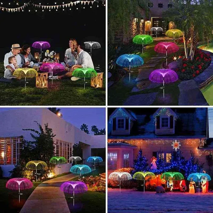 Seven Color Changing Solar Jellyfish Garden Light Outdoor Decoration Christmas Halloween Party Festival Garden Path Street Light