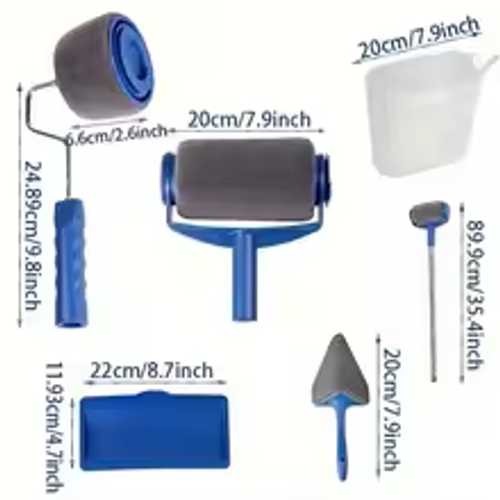 🎨5-Piece Pro Painting Kit    Wall Roller  + Edge Brush + Extension Pole   Perfect for DIY & Home Art