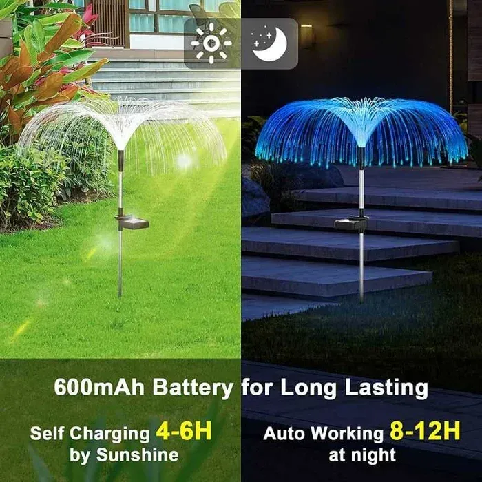 Seven Color Changing Solar Jellyfish Garden Light Outdoor Decoration Christmas Halloween Party Festival Garden Path Street Light