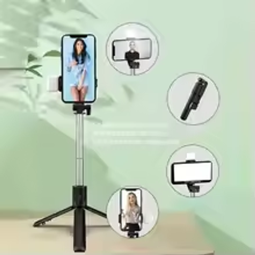Portable Bluetooth selfie stick tripod bracket with remote shutter fill light retractable wireless remote control retractable mobile phone holder