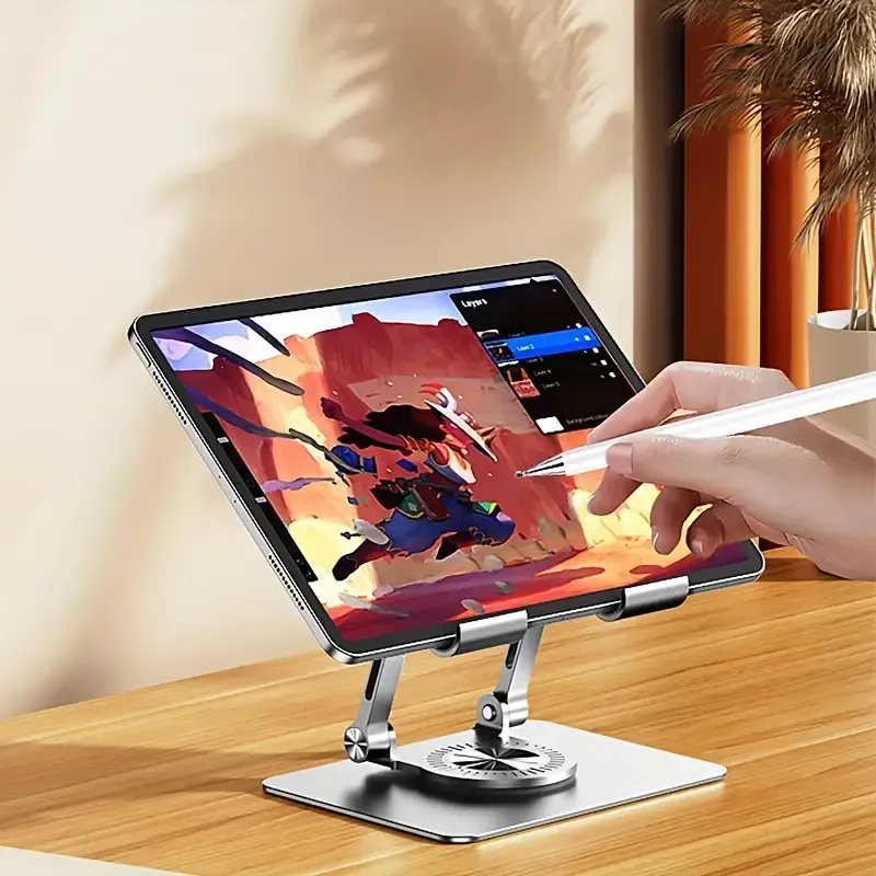 🌟Instant Pro Workstation! 360° Rotating Tablet, Phone Holder - Aviation Aluminum Foldable Design