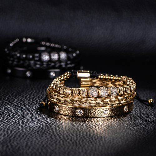 3 Diamond Balls Ten Diamonds Bracelet Set