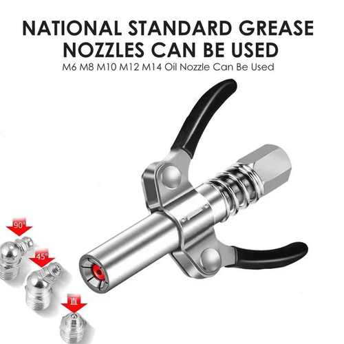 Strong Lock on Grease Couplers with Spring Flex Hose（Second one half price）