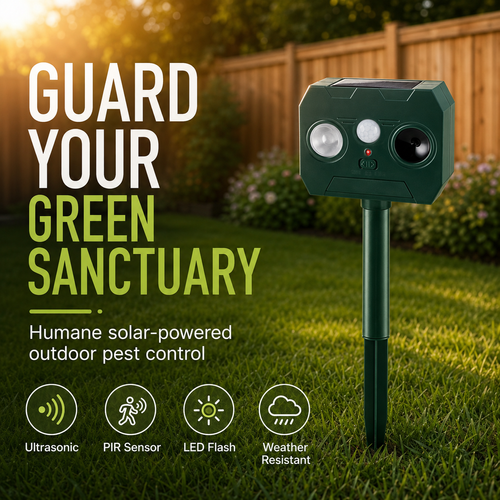 Solar Ultrasonic Animal Repeller 🌿 Outdoor Garden Pest Deterrent