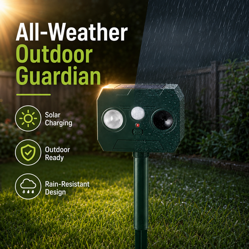 Solar Ultrasonic Animal Repeller 🌿 Outdoor Garden Pest Deterrent