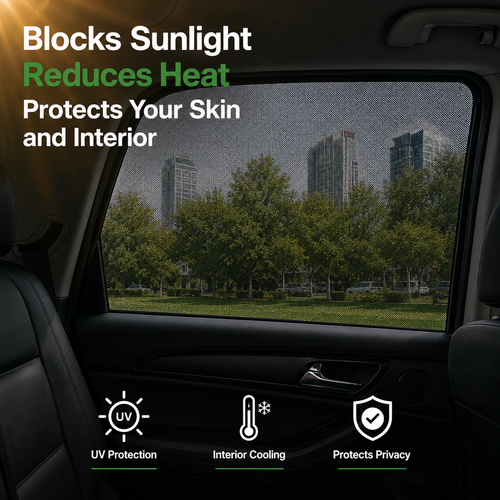 4Pcs Car Window Mosquito Net Sunshade Set for Sedan & SUV