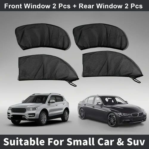 4Pcs Car Window Mosquito Net Sunshade Set for Sedan & SUV