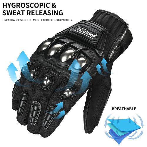 Black Motorcycle Tactical Riding Gloves 🏍️ One Size Anti-Slip Protective Gloves