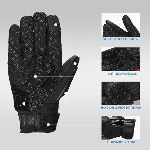 Black Motorcycle Tactical Riding Gloves 🏍️ One Size Anti-Slip Protective Gloves