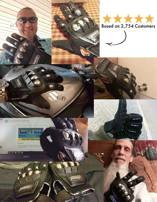 Black Motorcycle Tactical Riding Gloves 🏍️ One Size Anti-Slip Protective Gloves