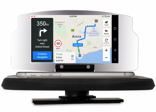 Car GPS HUD Phone Holder 🚗 Reflective Navigation Display Bracket