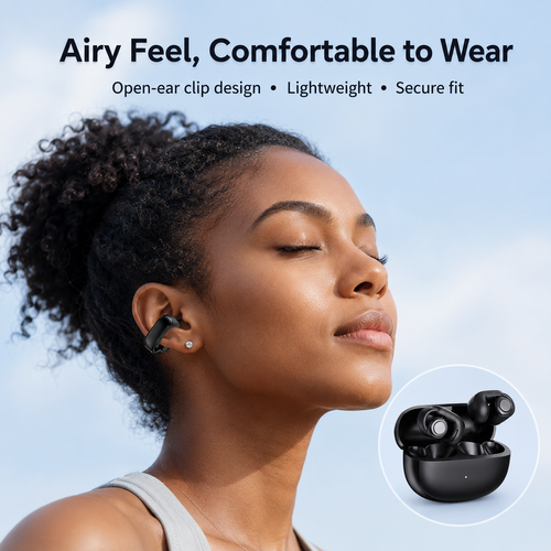V12 Open Ear Clip Earbuds 🎧 Bluetooth 5.3 HiFi Wireless Headphones