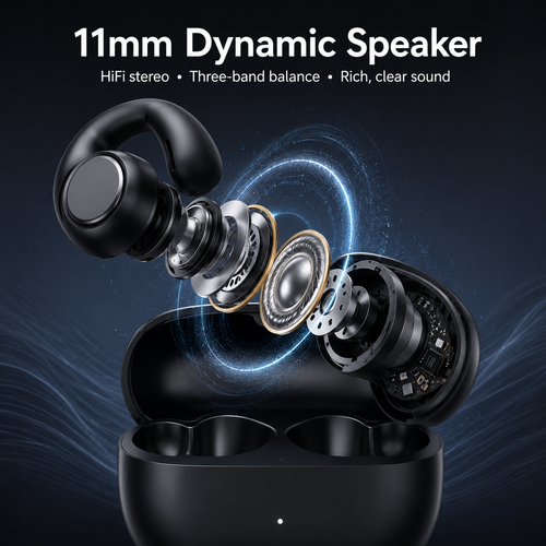 V12 Open Ear Clip Earbuds 🎧 Bluetooth 5.3 HiFi Wireless Headphones