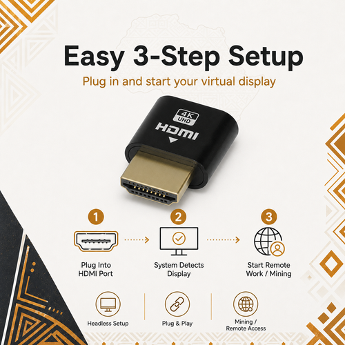 HDMI Dummy Plug 4K Virtual Display Emulator 🔌 Headless Ghost Adapter