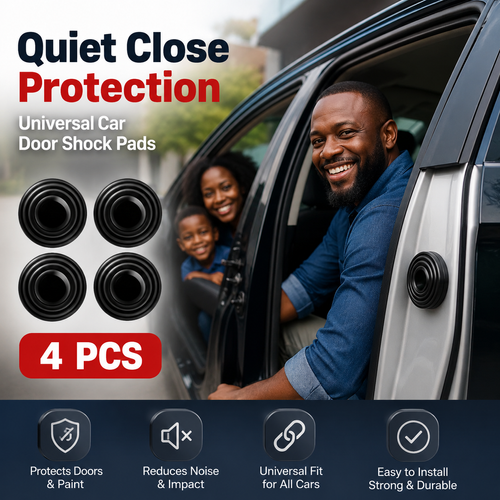 Car Door Shock Pads 🚗 4PCS Universal Rubber Noise Reduction Bumpers