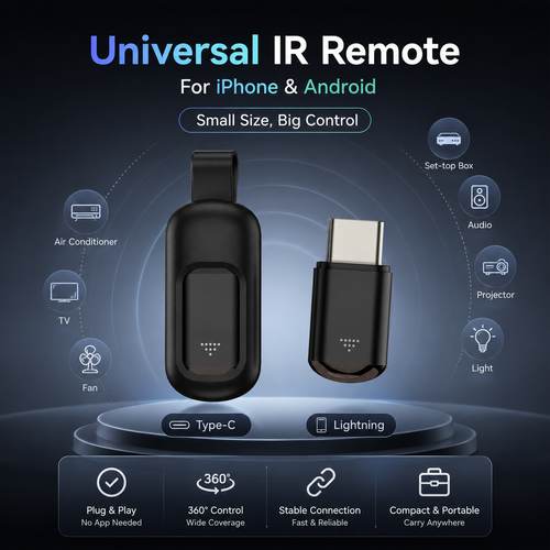 Smart IR Remote Adapter 📱 TV & AC Control for iPhone and Android