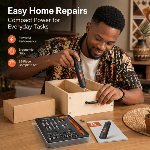 25 Piece USB Rechargeable Electric Screwdriver Set 🔧 Paper Box Kit