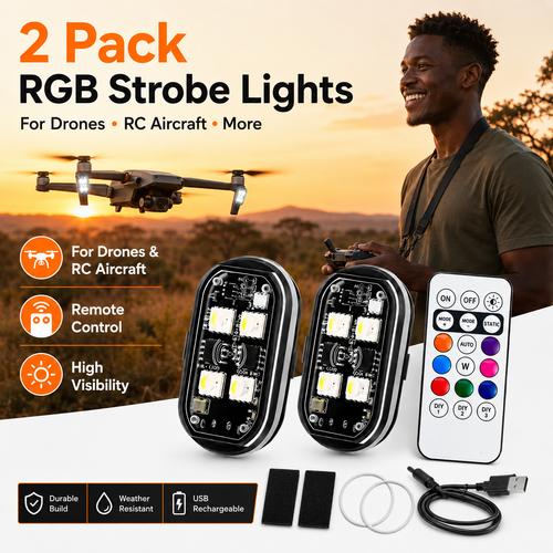 2 Pack RGB Strobe Warning Lights