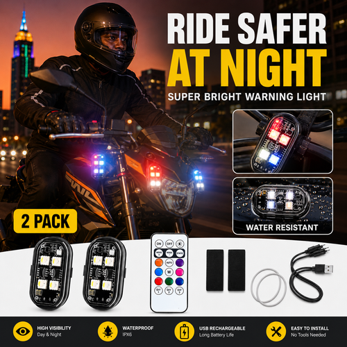 2 Pack RGB Strobe Warning Lights