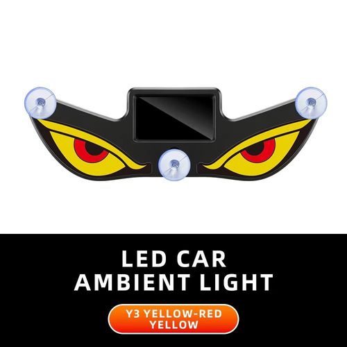 Demon Eye LED Car Ambient Light 👁️ Solar + Type-C Rear Window Light