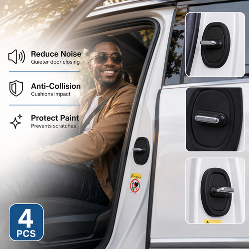 4PCS Car Door Latch Buffer Pads 🚗 Anti-Collision Door Protection Covers