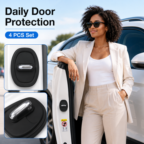 4PCS Car Door Latch Buffer Pads 🚗 Anti-Collision Door Protection Covers