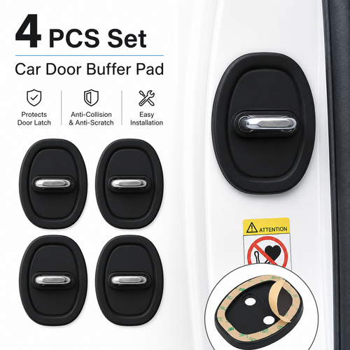 4PCS Car Door Latch Buffer Pads 🚗 Anti-Collision Door Protection Covers