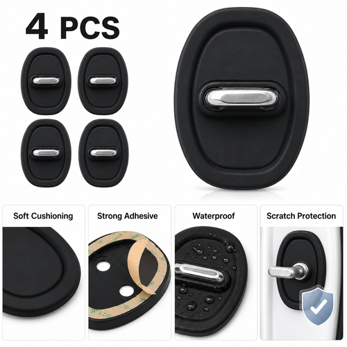 4PCS Car Door Latch Buffer Pads 🚗 Anti-Collision Door Protection Covers