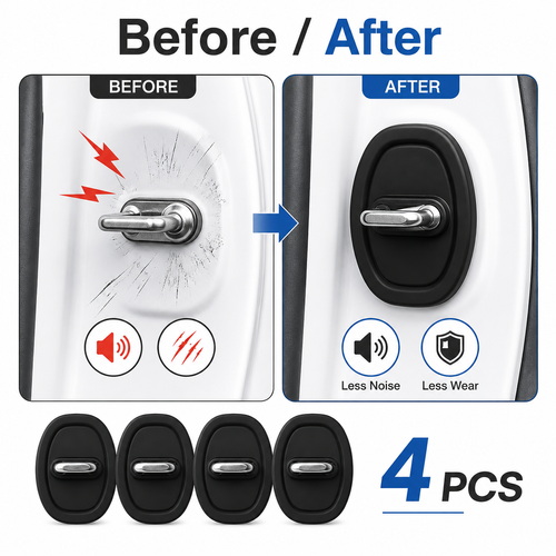 4PCS Car Door Latch Buffer Pads 🚗 Anti-Collision Door Protection Covers