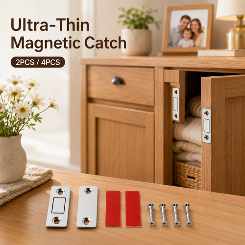 Magnetic Cabinet Catch Set 🧲 2PCS  Strong Door Closure