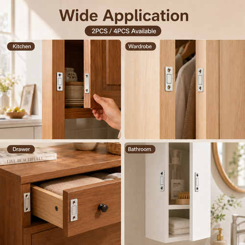 Magnetic Cabinet Catch Set 🧲 2PCS  Strong Door Closure
