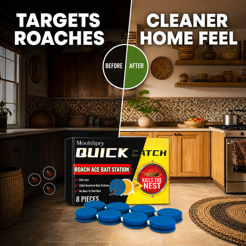 Roach Bait Station 8PCS Powerful Cockroach Killer Trap for Home & Kitchen Pest Control Odorless Safe & Long-Lasting
