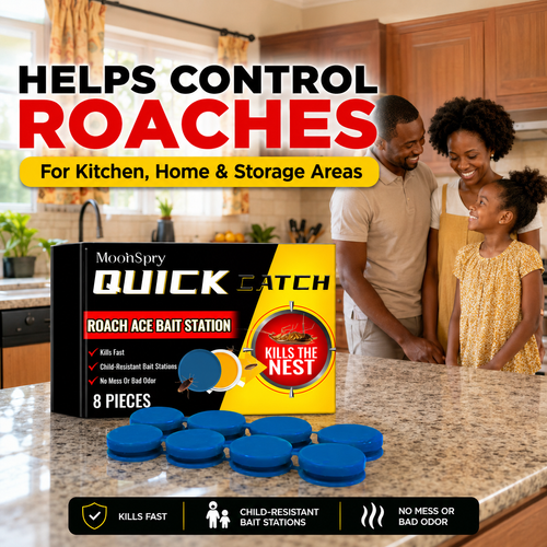Roach Bait Station 8PCS Powerful Cockroach Killer Trap for Home & Kitchen Pest Control Odorless Safe & Long-Lasting