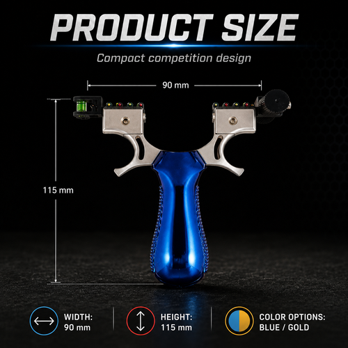 Laser Slingshot Pro High Precision Alloy Slingshot with Red Laser Sight Quick Press Flat Band Hunting Target Practice Slingshot Blue Gold