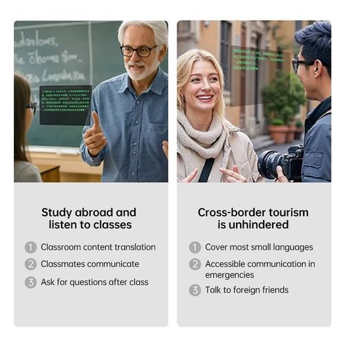 AI Smart Translation Glasses Real-Time Voice Translator Bluetooth Call Smart Sunglasses AI Assistant HD Audio Travel Business Glasses