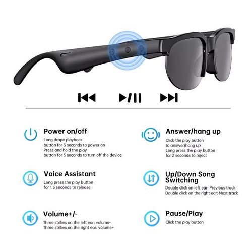 AI Smart Translation Glasses Real-Time Voice Translator Bluetooth Call Smart Sunglasses AI Assistant HD Audio Travel Business Glasses