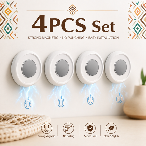 4PCS Magnetic Remote Control Holder No Drill Wall Mount Remote Organizer Strong Adhesive TV AC Remote Storage Space Saving Home Organizer