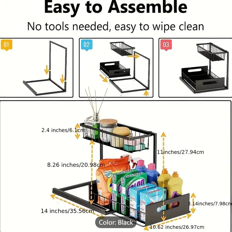 2pcs set Kitchen Storage Rack Sink Sorting And Storage